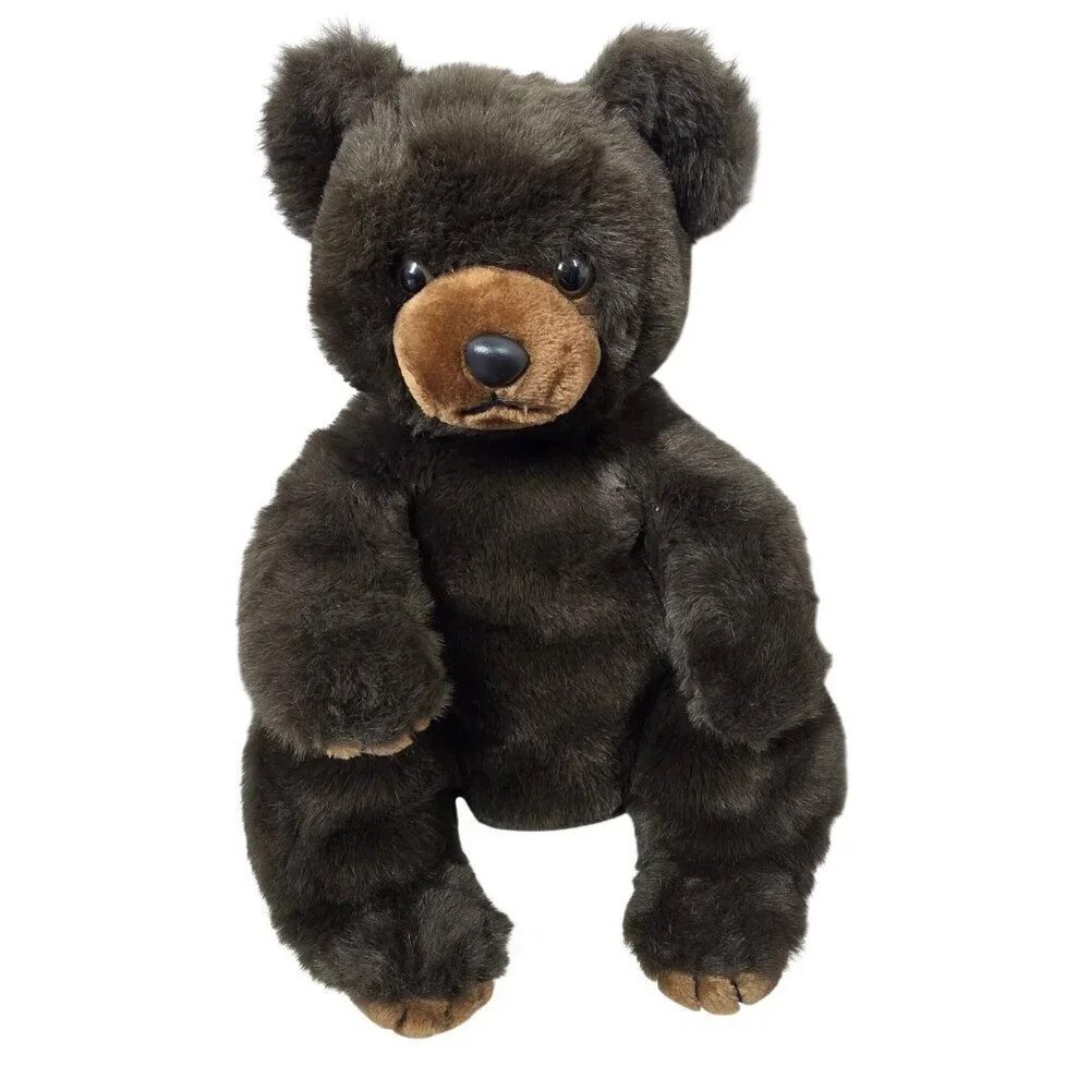 1982 America Wego Brown Teddy Bear 21” Plush Soft Stuffed Animal Plastic Nose